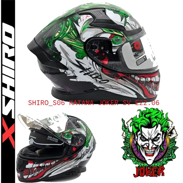 SHIRO KASK 100193 FULLFACE KATANA JOKER_XL SUNVIZOR ürün görseli 1