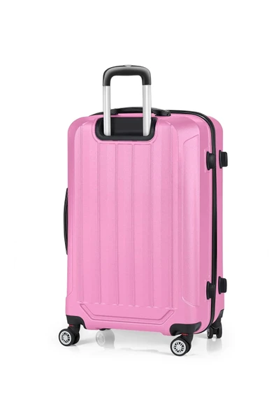 Polo&Sky Spring Model Pembe Renk Orta Boy Valiz Bavul - Resim 2