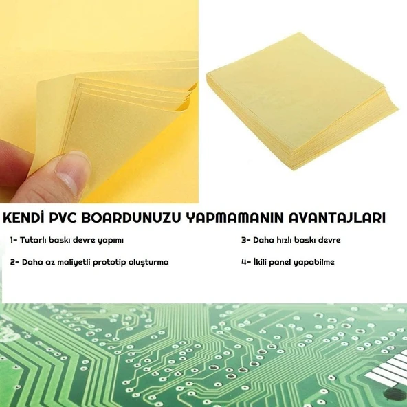 A4 Boyut PCB Prototip Baskı Devre Isı Transfer Kağıdı  - 10 Adet - Resim 6