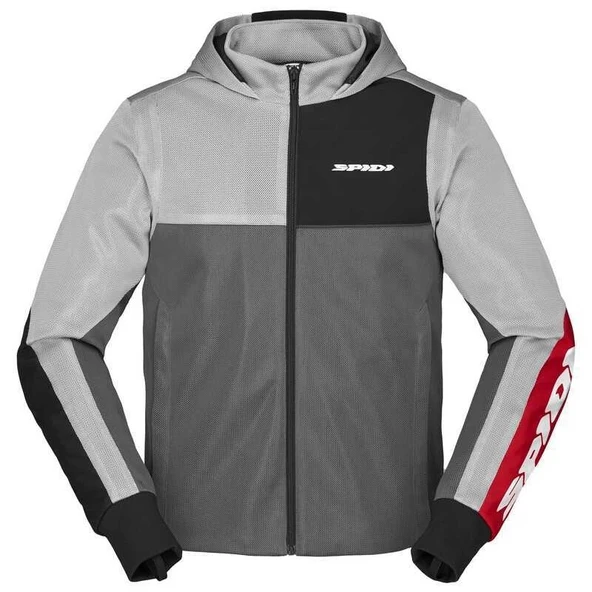 CEKET SPIDI HOODIE NET TEKSTİL KIRMIZI/GÜMÜŞ ürün görseli 1