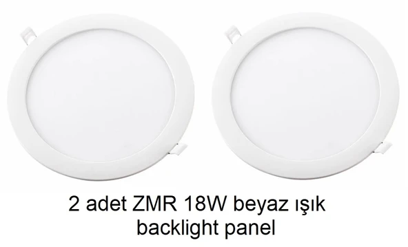 2 ADET ZMR 18W beyaz ışık SLIM BACKLIGHT PANEL ARMATÜR ürün görseli 1