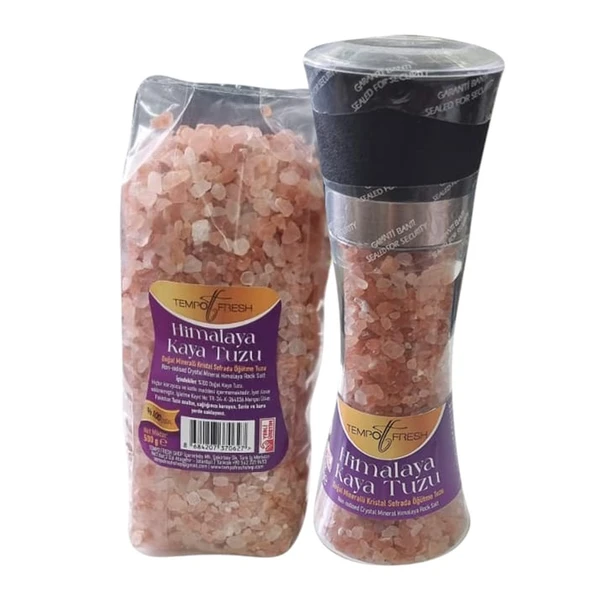 Tempofresh Tuz Değirmeni ve Himalaya Tuzu 240 gr. + yedekli granür tuz 500 gr. ürün görseli 1