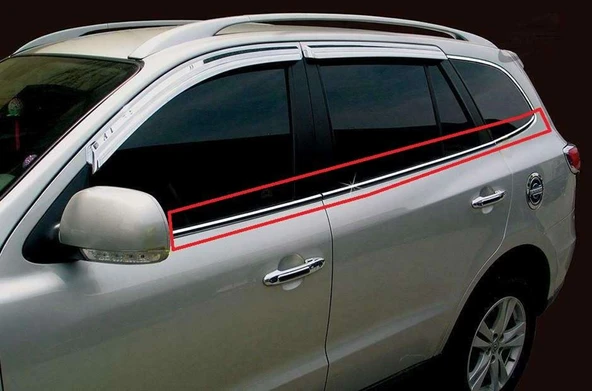 Hyundai Santa Uyumlu Fe 2006 2012 Cam Çıtası Krom ürün görseli 1