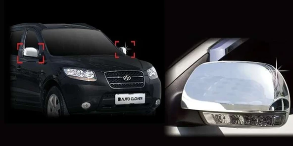 Hyundai Santa Uyumlu Fe 2006 2009 Ayna Kapağı ABS (Plastik) Krom ürün görseli 1