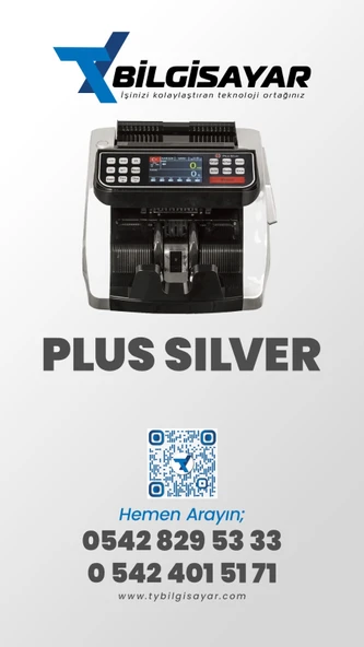 Plus Silver TL / EURO Kağıt Para Sayma Makinesi - Gri / Siyah Renk ürün görseli 1