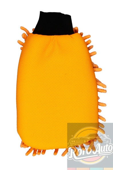Roro Auto Munzur Mikrofiber Araç Yıkama Eldiveni Turuncu - Resim 4