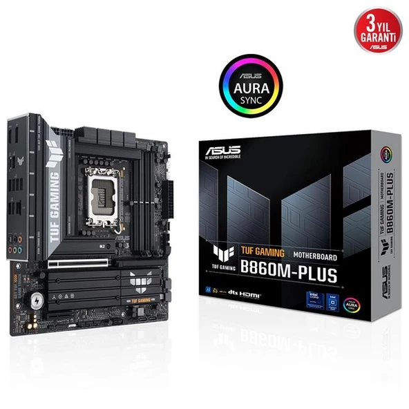 ASUS TUF GAMING B860M-PLUS DDR5 HDMI-DP PCIE 5.0 1851p mATX ürün görseli 1