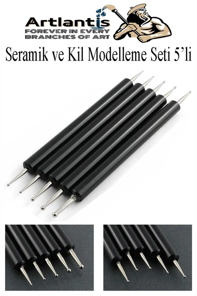 Seramik Kil Çömlek Şekillendirici 5 li 1 Paket Seramik Modelaj Oyma Seti Heykel Hobi Tasarım Deri Oyma Çizim Kalemi ürün görseli 1