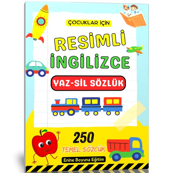 Çocuklar İçin Resimli İngilizce YAZ-SİL Sözlük (250 Temel Sözcük) ürün görseli 1