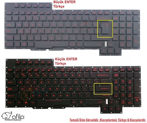 Asus G701V Notebook Klavyesi - Siyah - TR - Backlit - Ver.1 (Büyük Enter) nk-kr30840sv1-435897 ürün görseli 1