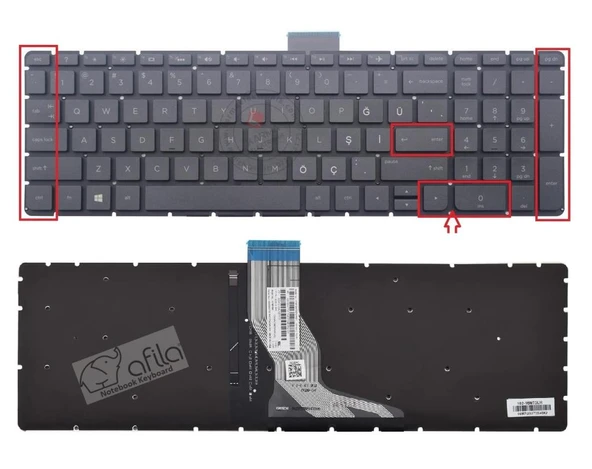 Hp 15-BC412nt 6EP37EA Notebook Klavyesi (Siyah TR) ışıklı - K.ENTER - Resim 2