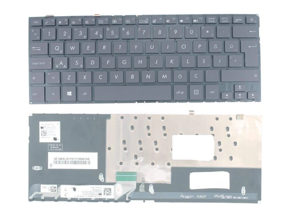 Asus ZenBook UX430UA-GV259T UX430UA-GV261T Notebook Klavyesi (Siyah TR) ışıklı ürün görseli 1