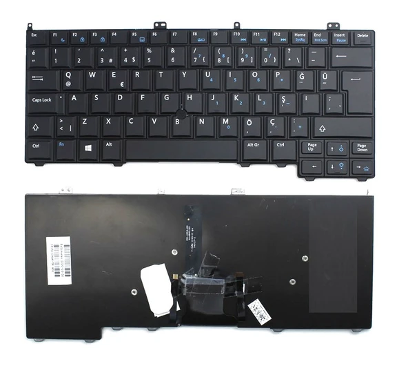 Dell Latitude E7440 P22S Notebook Klavyesi - Siyah - TR - Işıklı ürün görseli 1