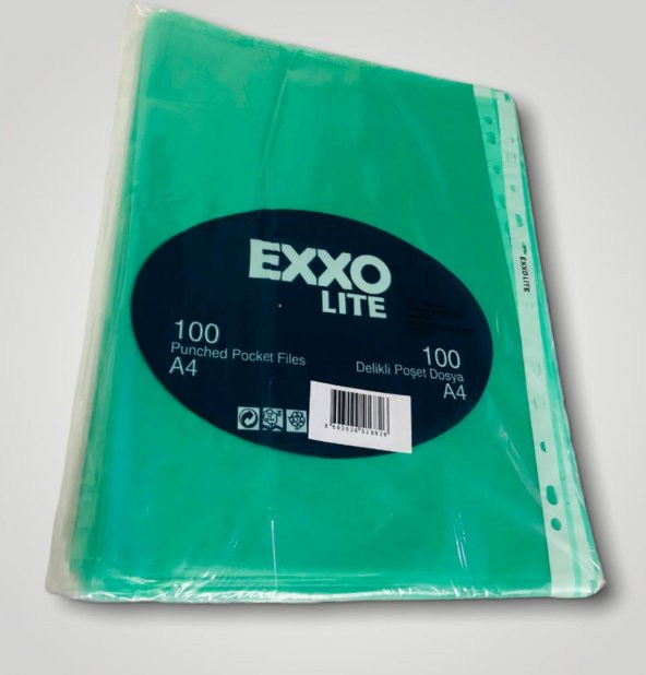 EXXO RENKLI PP POSET DOSYA ACIK YESIL A4 100LU ürün görseli 1