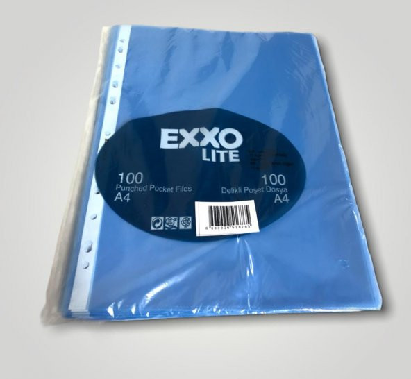 EXXO RENKLI PP POSET DOSYA MAVI A4 100LU ürün görseli 1