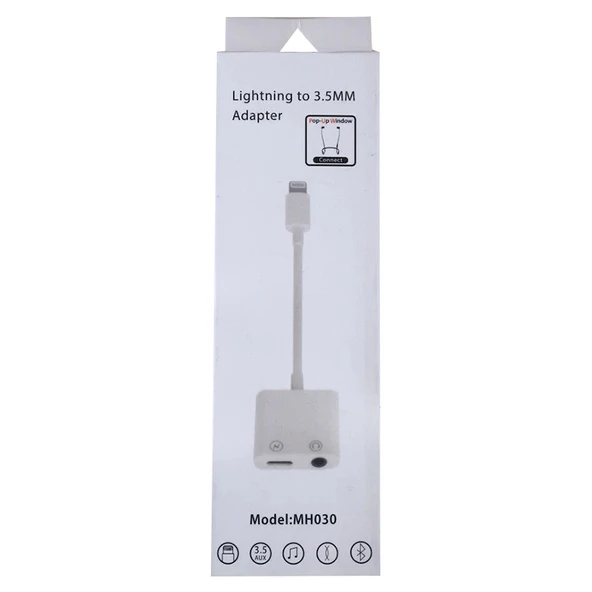 POWERMASTER MH030 IPHONE KABLO TİP ŞARJ VE LIGHTNING KULAKLIK ÇOKLAYICI ürün görseli 1