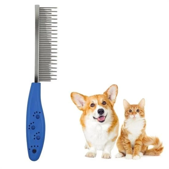 Tüy Açıcı Kedi Köpek Tarağı Tek Taraflı Metal Dişli Evcil Hayvan Bakım Fırçası ürün görseli 1