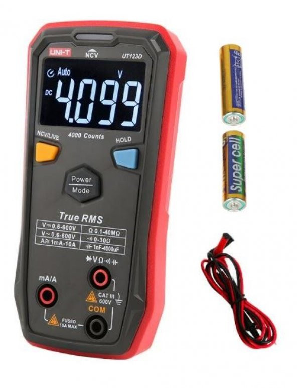 Unı-T Ut123d True Rms Cep Tip Akıllı Dijital Multimetre Ncv/Live 600V Ac/Dc 10A Ac/Dc ürün görseli 1