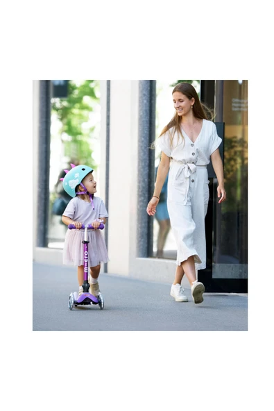 Micro Mini Deluxe Foldable 3 Tekerlekli Scooter  Led Mor  Mor 2-5 Yaş ürün görseli 1