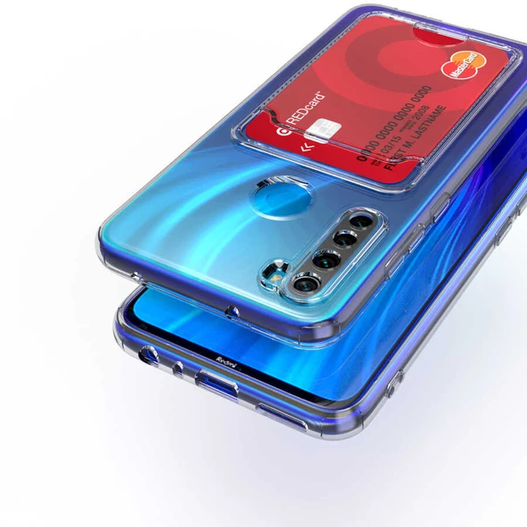 Xiaomi Redmi Note 8 Kılıf Kartlıklı Şeffaf Silikon Zr-Setra ürün görseli 1