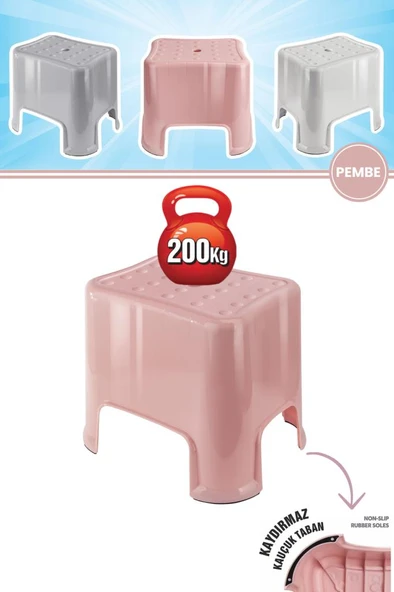 Flora Herkül Banyo Taburesi, Kaydırmaz Kauçuk Tabanlı 200 Kg Taşıma Kapasiteli Lüks Tabure ürün görseli 1