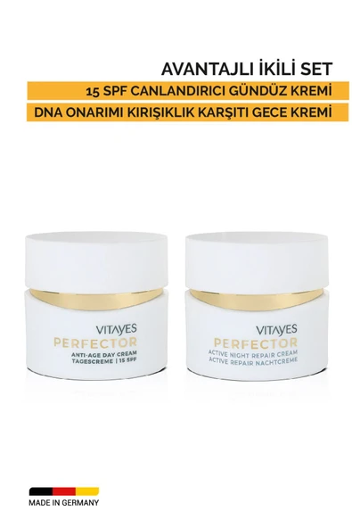 VITAYES Avantajlı Ikili Set 15 Spf'li Canlandırıcı Gündüz Kremi & Dna Onarımı Kırışıklık Karşıtı Gece Kremi. ürün görseli 1