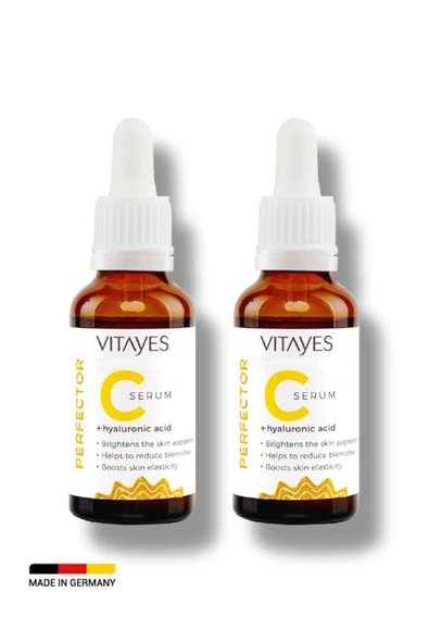 VITAYES C Vitamini %10 Ve Hyalüronik Asit Aydınlatıcı Cilt Tonu Eşitleyici Cilt Serumu Ikili Avantajlı Set ürün görseli 1