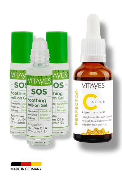 VITAYES Sivilce Siyah Nokta Karşıtı Cilt Serumu + C Vitamini Hyalüronik Asit Cilt Serumu Avantajlı İkili Set ürün görseli 1