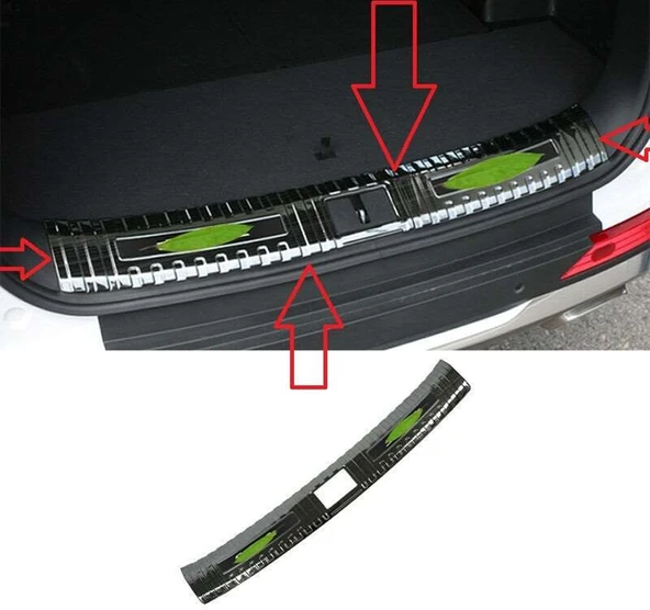 Hyundai Santa Uyumlu Fe 2006 2012 Arka Tampon Eşiği Krom ürün görseli 1