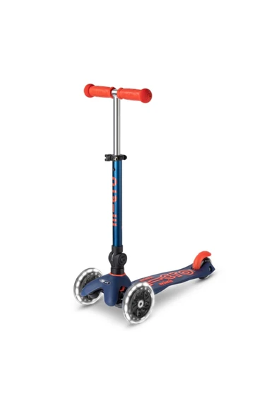 Micro Mini Deluxe Foldable 3 Tekerlekli Scooter LED Navy Blue  Lacivert 2-5 Yaş ürün görseli 1