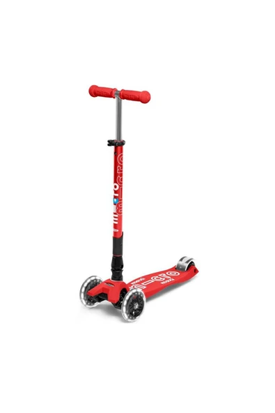 Micro Maxi Scooter Deluxe Foldable 3 Tekerlekli Scooter LED Red  Kırmızı 5-12 Yaş ürün görseli 1