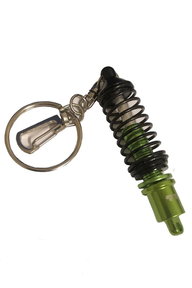 Mega Oto Market Oto Araba Anahtarlık Amortisörlü Coilover Ayarlanabilir Yeşil Siyah Yaylı Metal ürün görseli 1