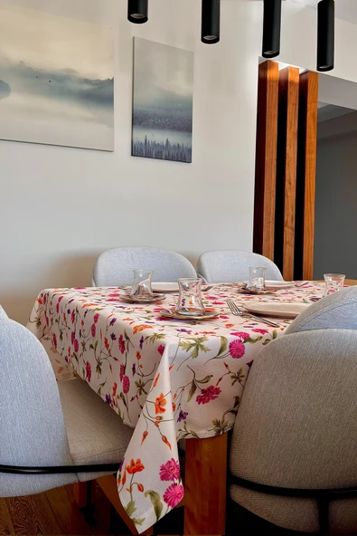 LOOM & LAUREL Baskılı Yıkanabilir Masa Örtüsü Mutfak Bahçe Piknik Masa Örtüsü (140x140, 140x200) ürün görseli 1