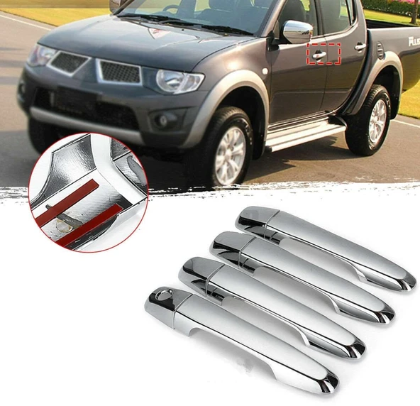 Mitsubishi L200 Uyumlu 2006 2014 Kapı Kolu ABS (Plastik) Krom ürün görseli 1