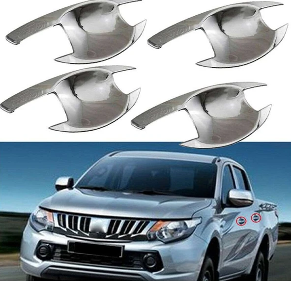 Mitsubishi L200 Uyumlu 2015 2018 Dış Kapı Kolu İç Kaplama ABS (Plastik) Krom ürün görseli 1