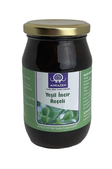 ANKAZEN Ham Yeşil İncir Reçeli Ev Yapımı Doğal Meyveli 450 gr ürün görseli 1