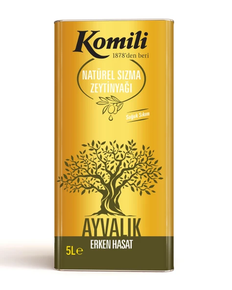 KOMİLİ AYVALIK ERKEN HASAT ZEYTİNYAĞI – 5 LT ürün görseli 1
