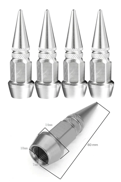 Oto Araba Sibop Kapağı Seti Metal Sivri 4'lü Set Krom 60 Mm ürün görseli 1