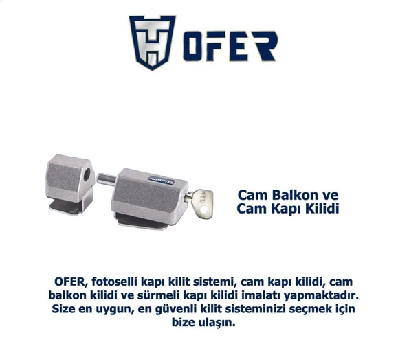 Ofer cam kapılar ve cam balkonlar için GÜVENLİKLİ emniyet kilidi YENİ TİP ürün görseli 1