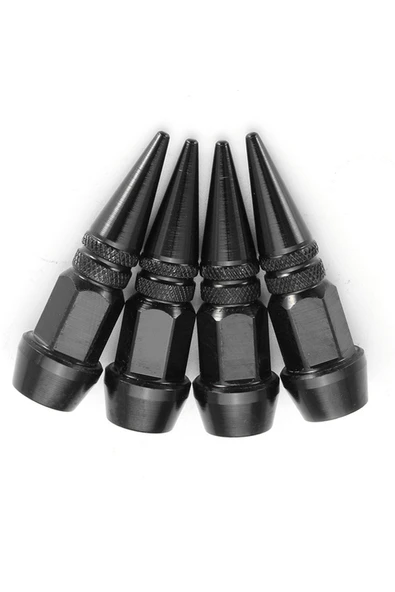 Oto Araba Sibop Kapağı Seti Metal Sivri 4'lü Set Siyah 60 Mm ürün görseli 1