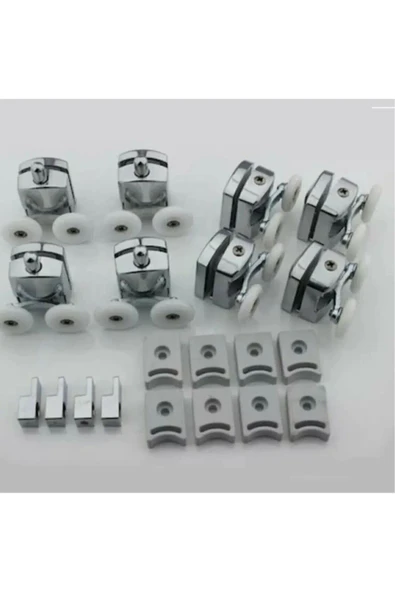 8'li Duşa Kabin Tekerleği Cam Kabin Tekeri Rulman Metal Gövdeli Çapı 24 cm ürün görseli 1