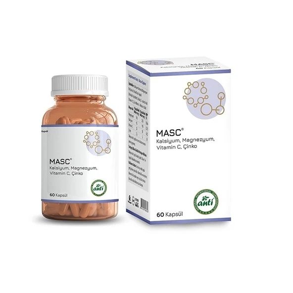 Anti Masc Kalsiyum, Magnezyum, Vitamin C, Çinko 60 kapsül ürün görseli 1