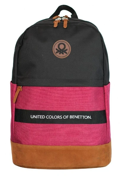 United Colors Of Benetton Üç Bölmeli Retro Erkek Çocuk Sırt Çantası - Siyah-Kırmızı - Günlük Okul Seyahat ürün görseli 1