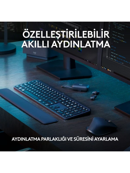 Logitech MX Keys S 920-011594 Bluetooth ve Wireless Kablosuz Klavye - Resim 6