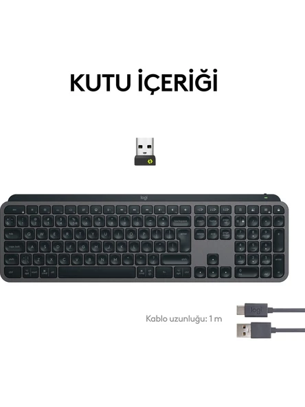 Logitech MX Keys S 920-011594 Bluetooth ve Wireless Kablosuz Klavye - Resim 3