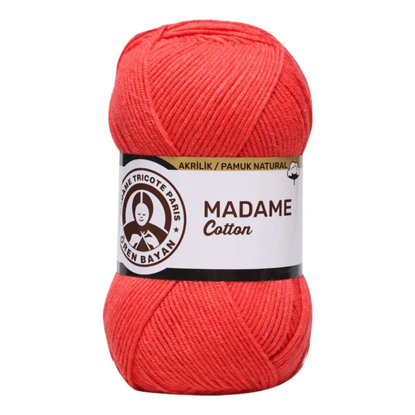 Ören Bayan Madame Cotton Örgü İpi - Nar Çiçeği - 1 Adet - ( Renk Kodu: 058 ) ürün görseli 1