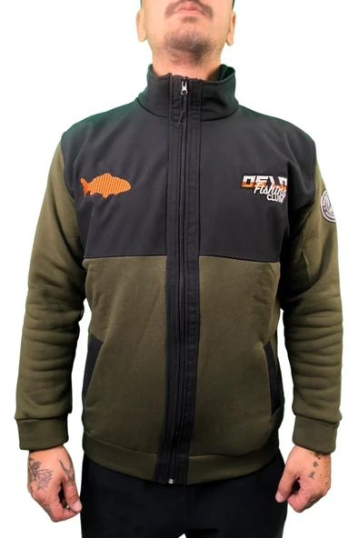 Oslo Fisherman Balık Nakışlı Fermuarlı Sweatshirt ürün görseli 1