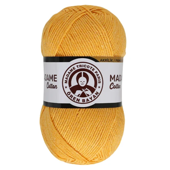 Ören Bayan Madame Cotton Örgü İpi - Sarı - 1 Adet - ( Renk Kodu : 039 ) ürün görseli 1
