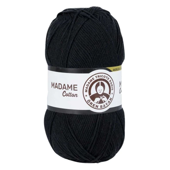 Ören Bayan Madame Cotton Örgü İpi - Siyah - 1 Adet - ( Renk Kodu : 999 ) ürün görseli 1