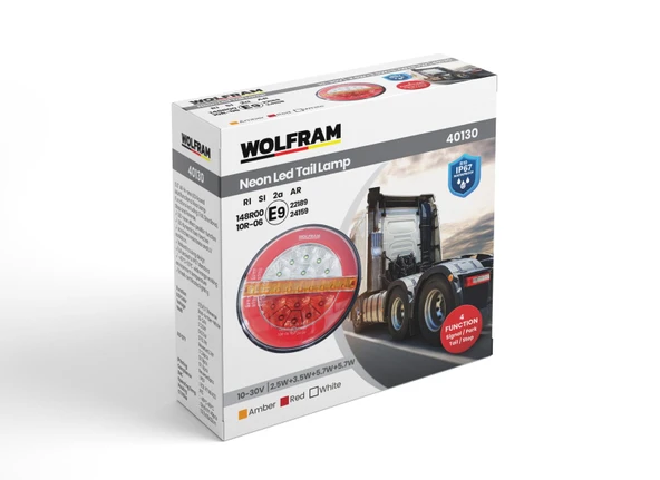 wolfram Led Yuvarlak 4 Fonksiyonlu Stop-Sinyal-Park Lambası 10-30V E9 Belgeli Sol ürün görseli 1